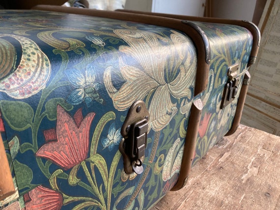 Unique William Morris Steamer Trunk Coffee Table Upcycled 