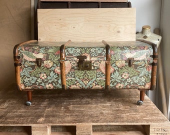 Unique William Morris Steamer Trunk Coffee Table Upcycled