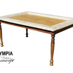 Unique Coffee table in gold and white manuscript, french style exclusive design furniture for your home italian furniture: OLYMPIA