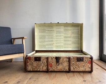 William Morris Upcycled Steamer Trunk Coffee Table | Vintage