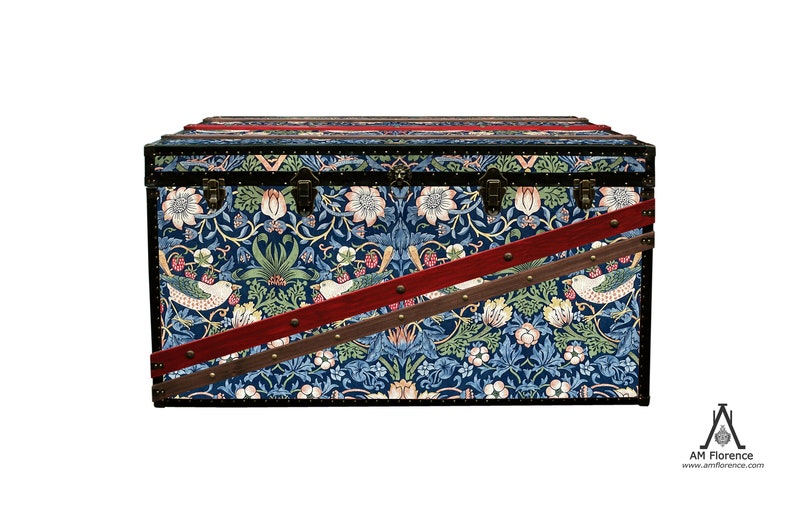 Strawberry Thief Coffee Table William Morris Wallpaper Steamer Trunk Unique Toy Chest Bed End Storage Bench Furniture SINATRA STIM image 5