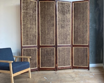 Tall ed. | Luxury Printed Cork Wallpaper | Handmade Folding Screen Room Divider – OMEXO Cobra CA24
