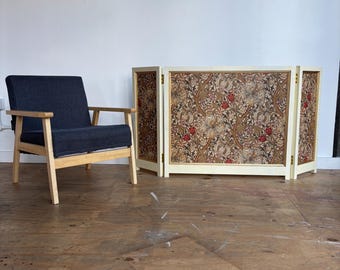 William Morris Room Divider | Handmade Solid Wood Folding Screen _ Doillon Fireguard GLBB