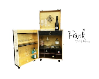 FRANK (small size) Liquor Wine Cabinet Steamer Trunk