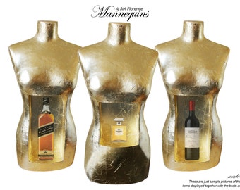 GOLD Female Bust Mannequin Showcase Display Exclusive Furniture case for your parfumes, jewellery or your favourite bottles: Marilyn
