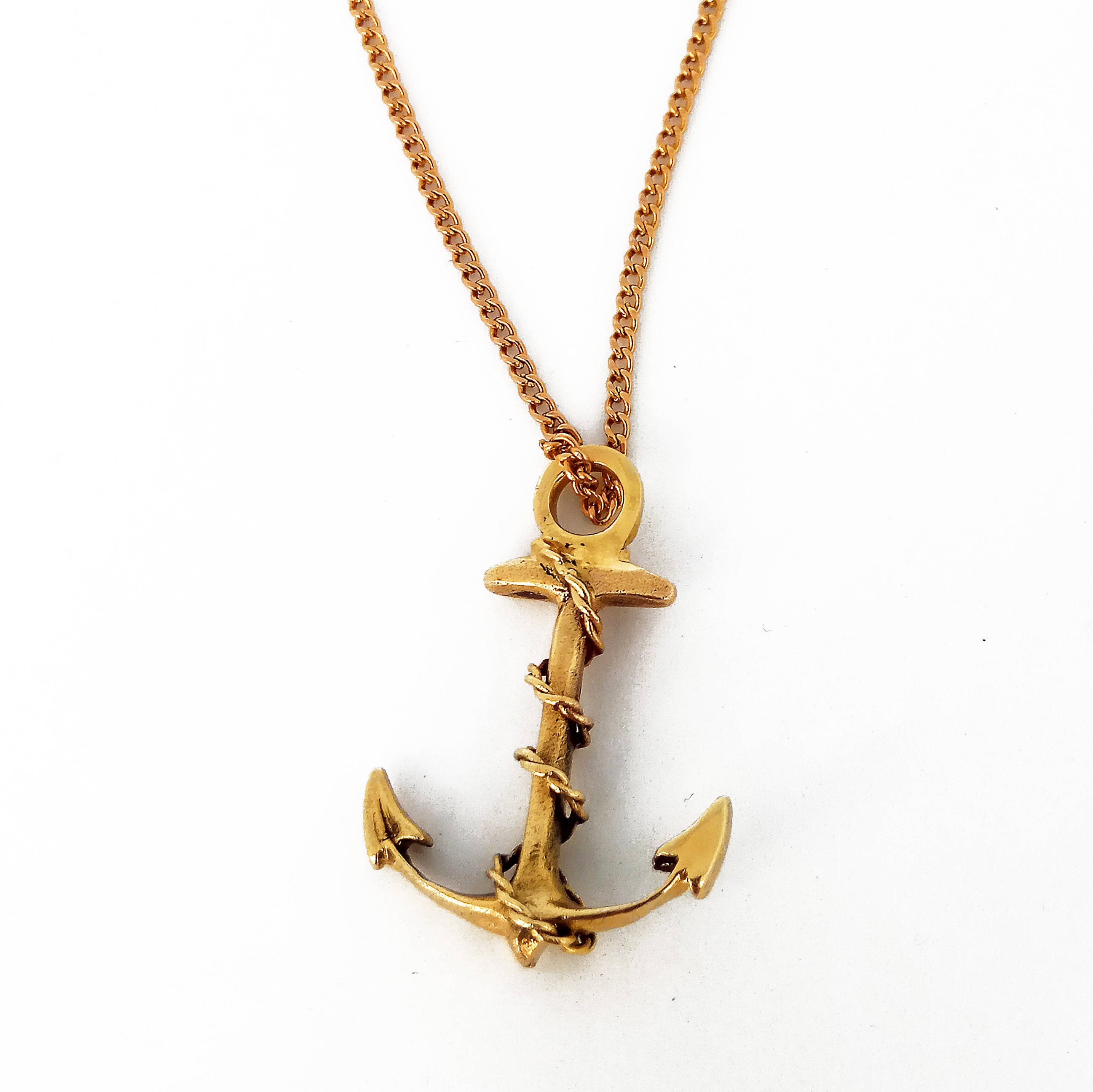 14K Anchor Necklace gold Anchor 