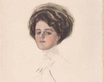 Gibson like girl vintage art print