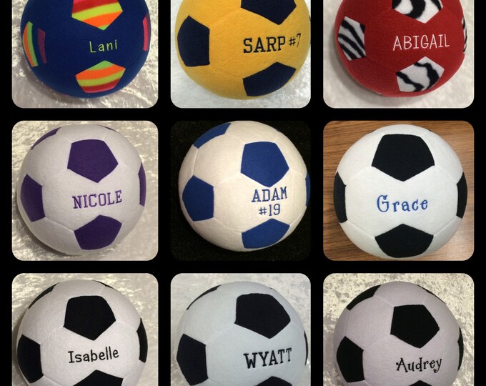 Embroidered Plush Soccer Ball Etsy