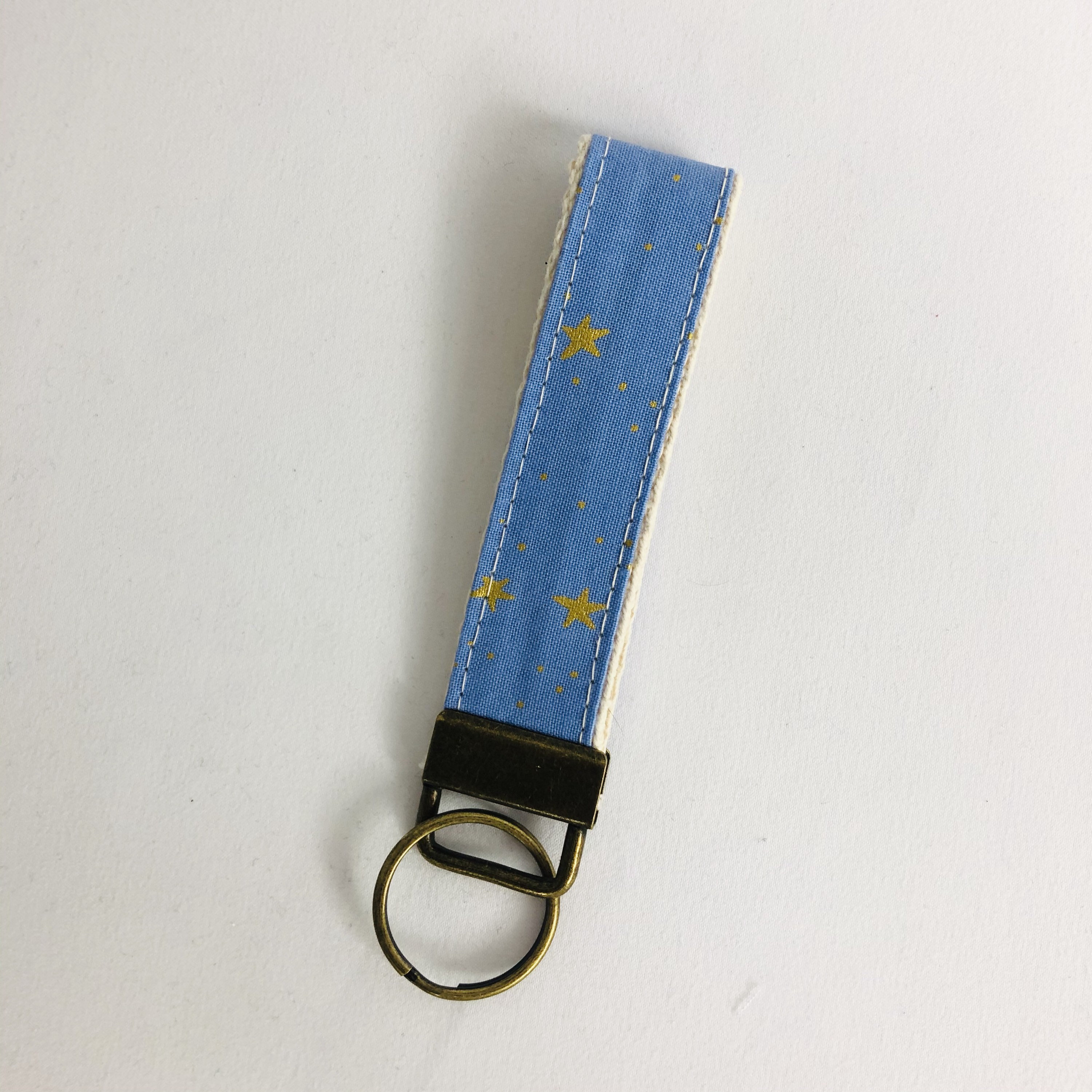 Periwinkle Metallic Star 4 inch  Key Fob Key Chain - Thumbnail 3