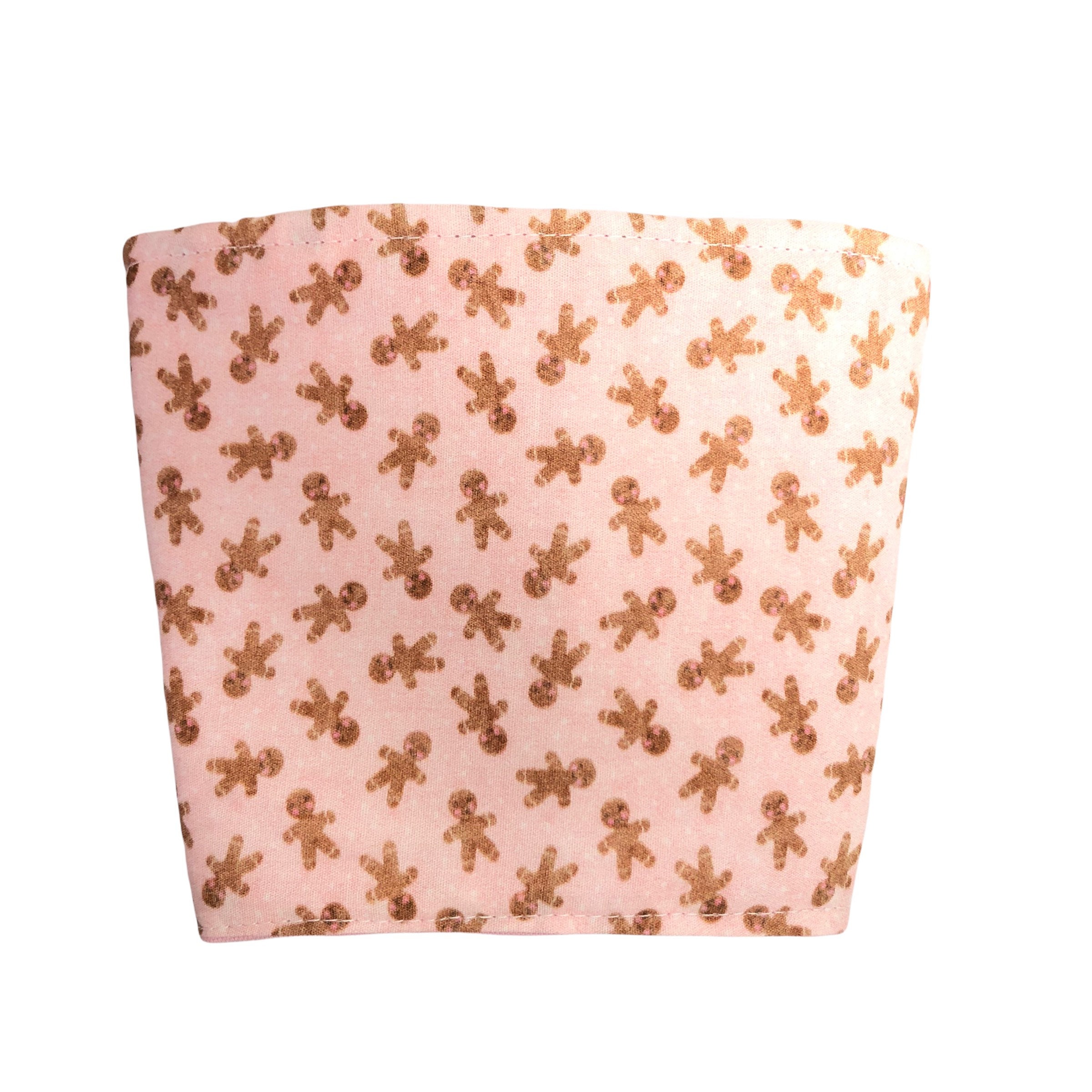 Holiday Christmas Pink Blue Gingerbread Cookie Medium size Coffee Cozy sleeve - Thumbnail 7
