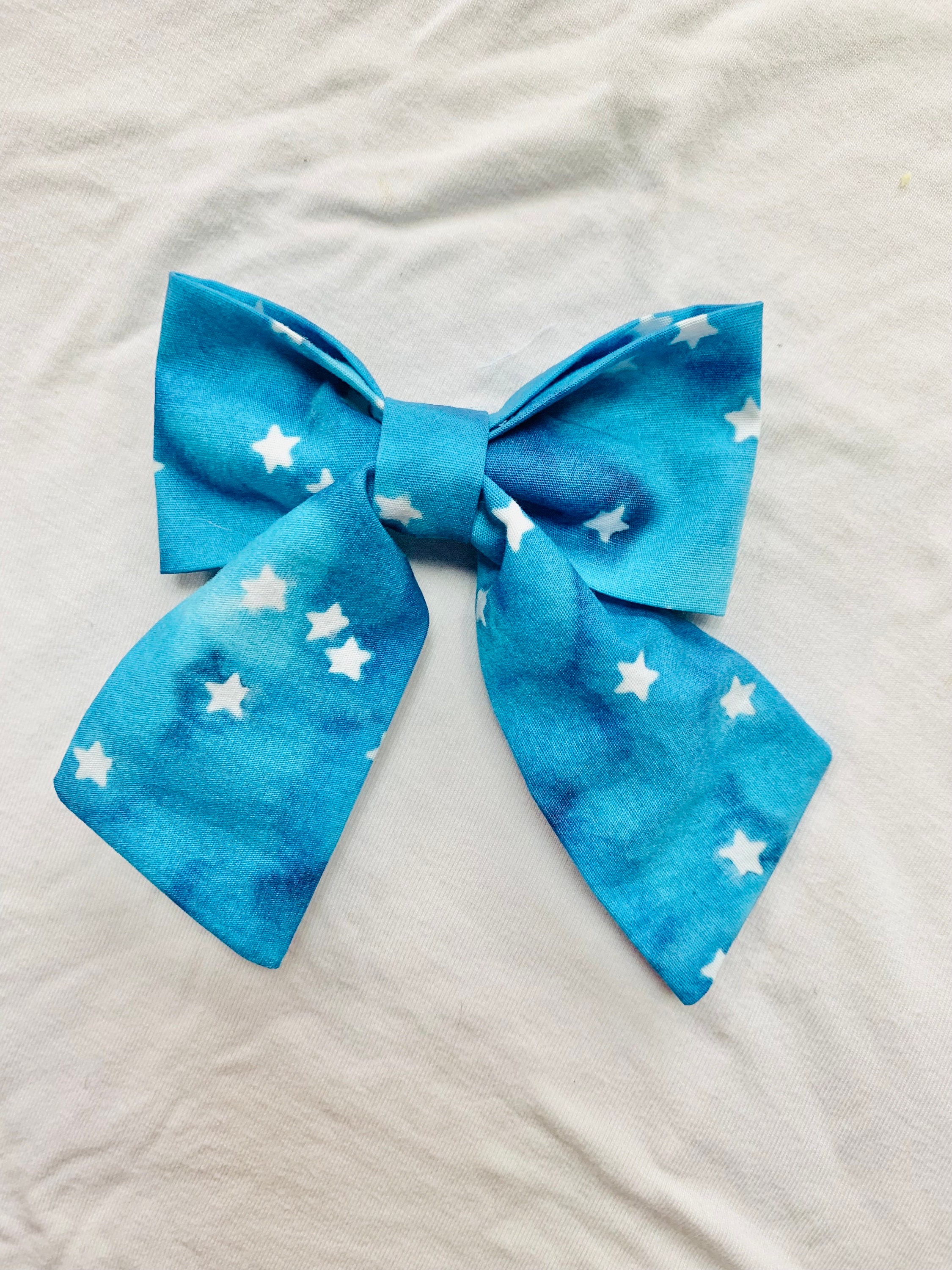 Fourth of July Independence Day Star Blue Medium size  Sailor Bow