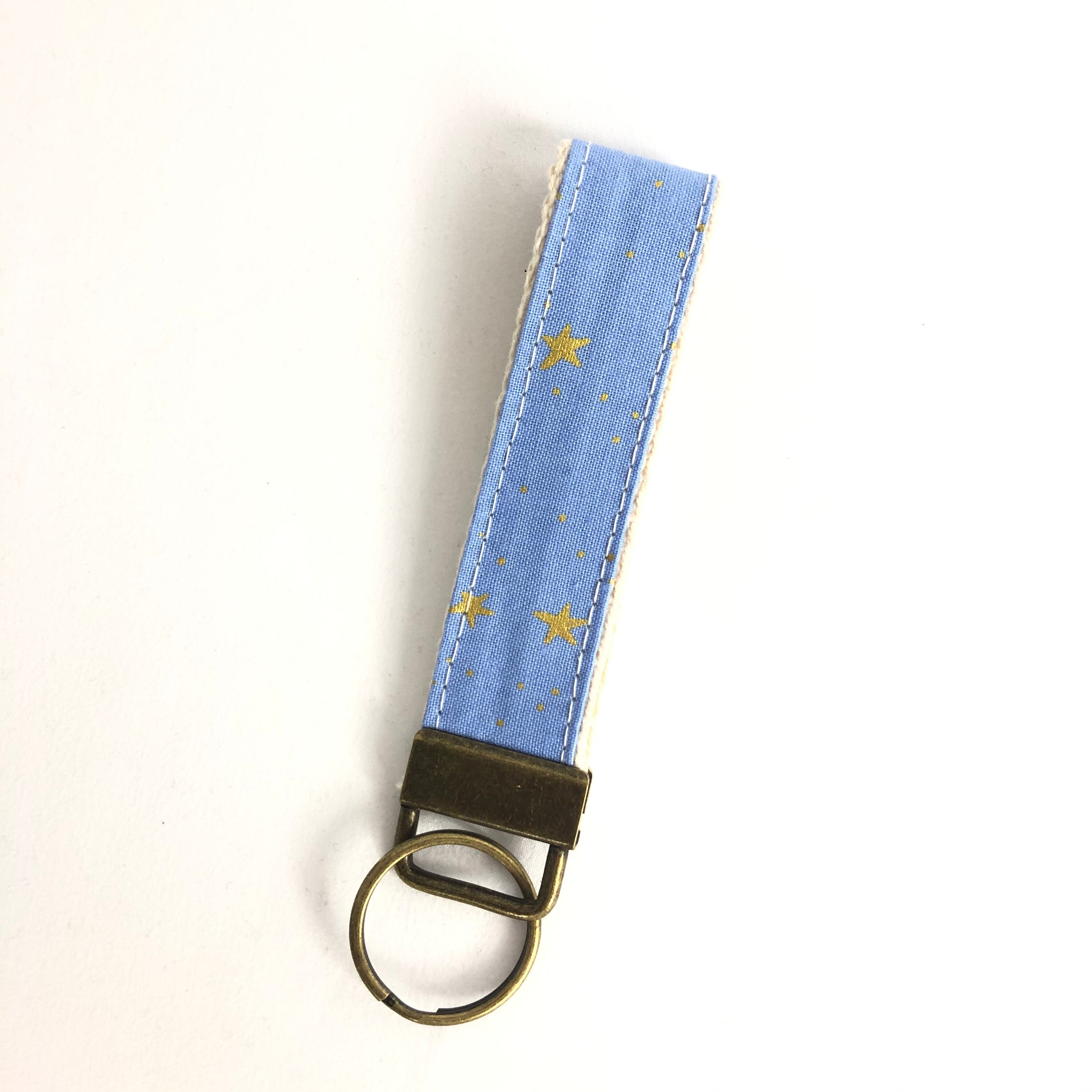 Periwinkle Metallic Star 4 inch  Key Fob Key Chain - Thumbnail 2