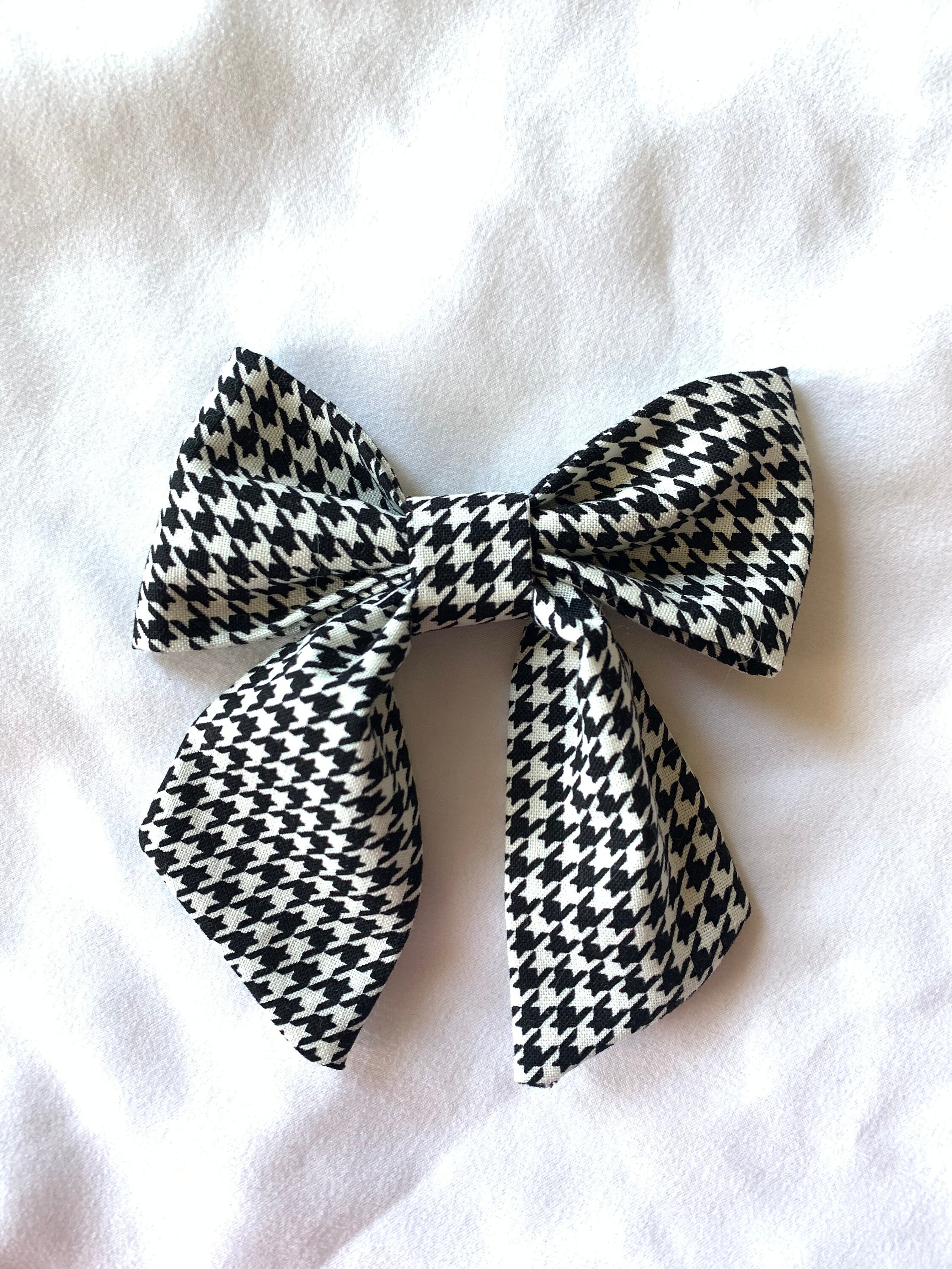 Houndstooth leopard and Dalmatian medium size sailor bows - Thumbnail 3