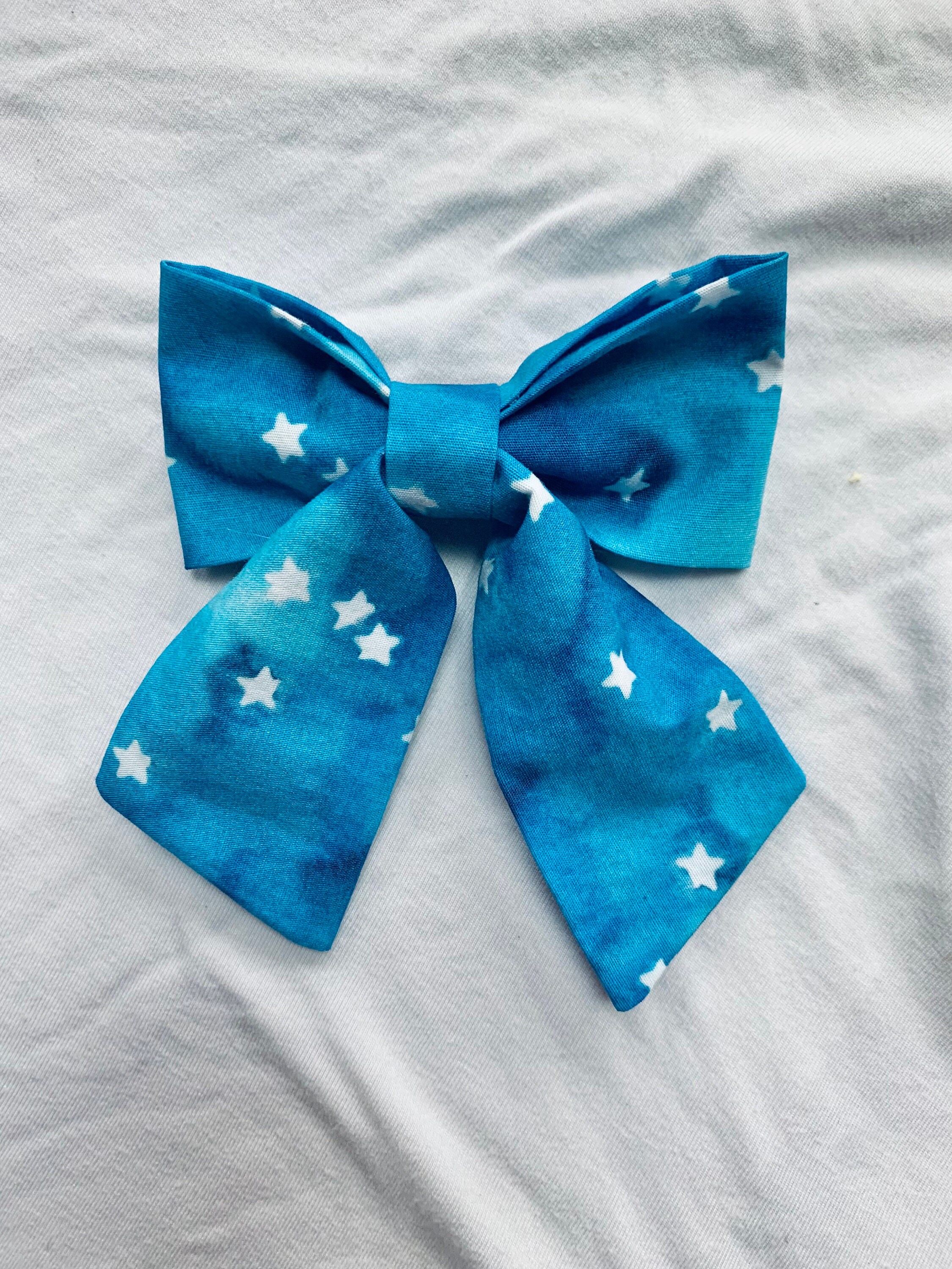 Fourth of July Independence Day Star Blue Medium size  Sailor Bow - Thumbnail 2