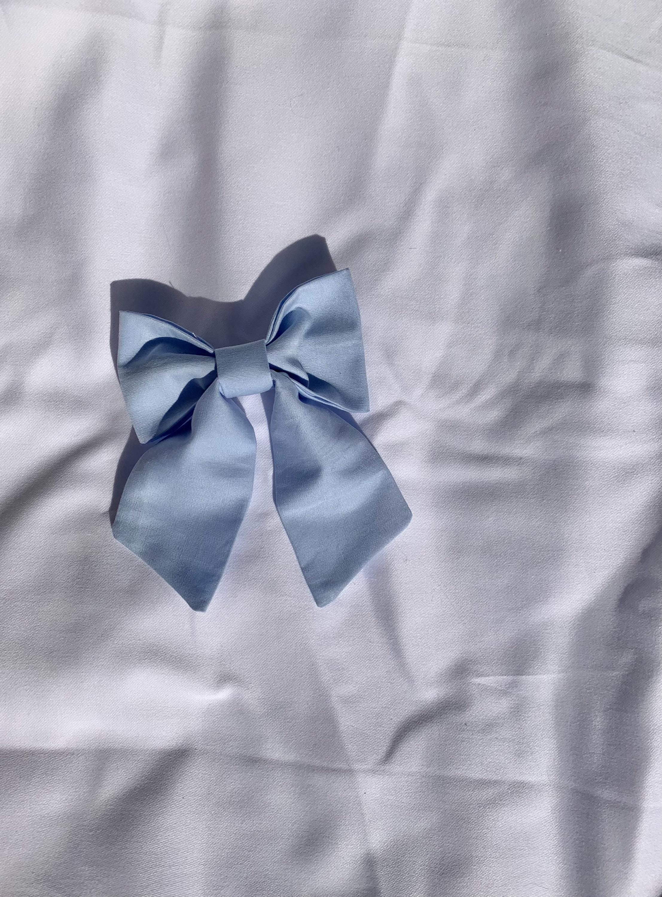 Rifle Paper Co. Blue floral and Light Blue Sailor Hairbows - Thumbnail 2