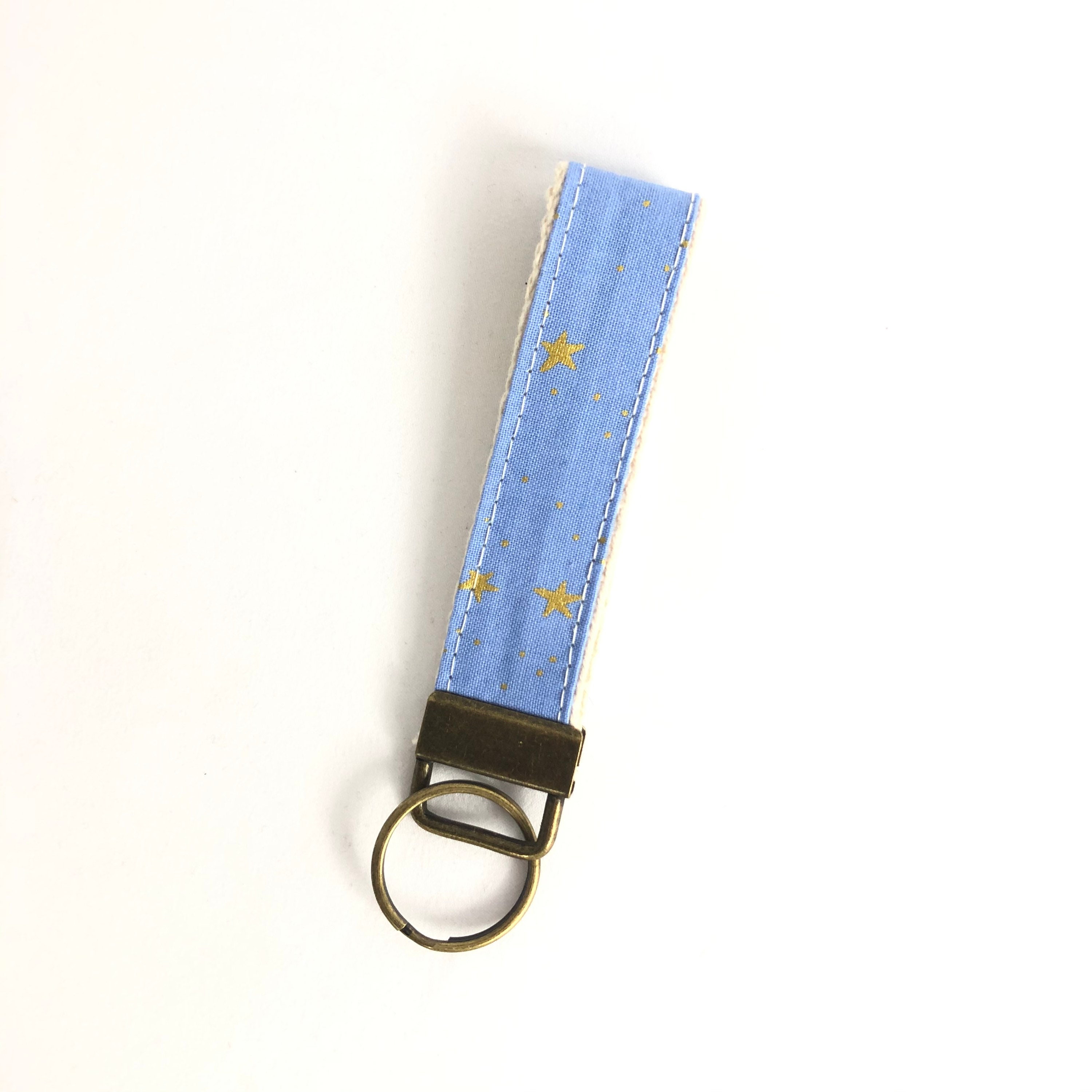Periwinkle Metallic Star 4 inch  Key Fob Key Chain