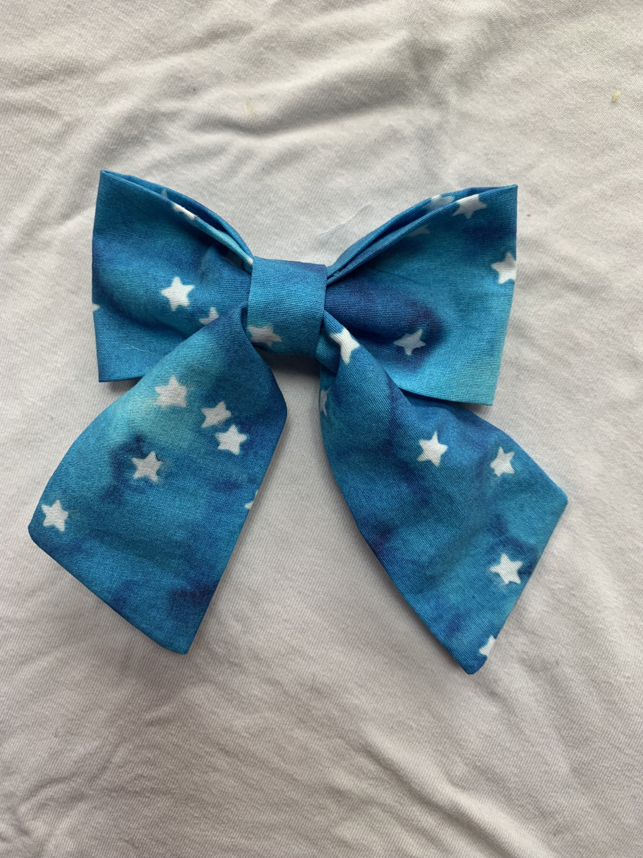 Fourth of July Independence Day Star Blue Medium size  Sailor Bow - Thumbnail 3