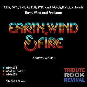 Earth Wind and Fire Bling Rhinestone Design Template Download