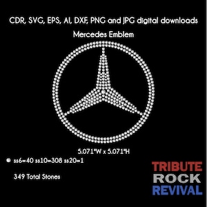 Mercedes Emblem Bling Rhinestone Design Template Download