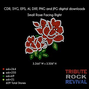 Small Rose Bling Rhinestone Design Template Download