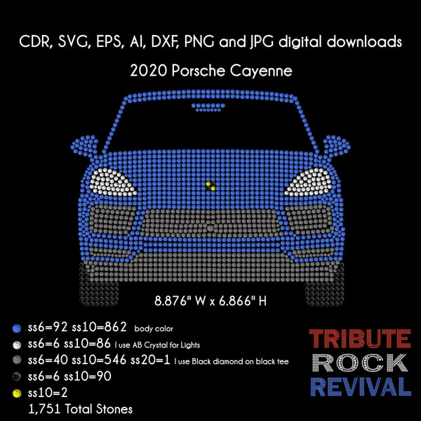 Porsche Cayenne Bling Rhinestone Design Template Download