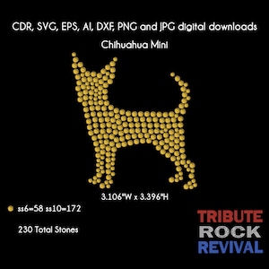 Chihuahua Mini Bling Rhinestone Design Template Download