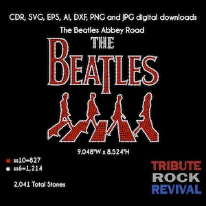 The Beatles Abbey Road Bling Rhinestone Design Template Download