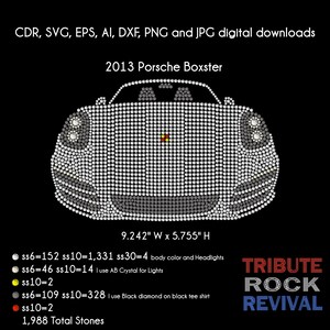 Porsche Boxster Bling Rhinestone Design Template Download