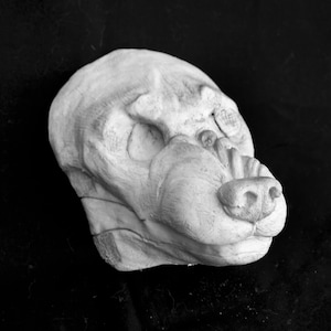 Realistic Snarly Canine Werewolf Fursuit Mask Resin Blank with Moving Jaw