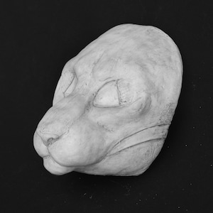 Realistic Medium Cat Fursuit Mask Resin Blank with Moving Jaw