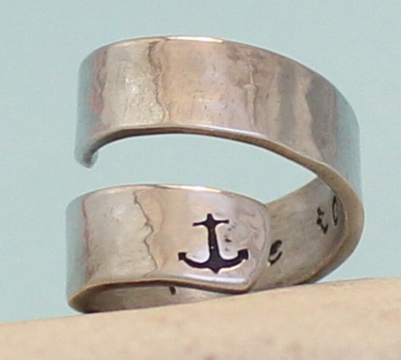 Customized Best Gift. I Refuse to Sink Hand Stamped. Adjustable aluminum Wrap Ring..Personalized Ring. Hammered Ring.