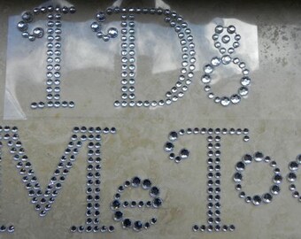 Large I Do and Me Too Rhinestone Shoe Stickers - Crystal Shoe Set - Bride and Groom Shoe Decals