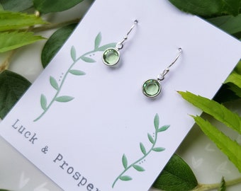 Silver good luck earrings, good luck gift, new job gift for her, leaving gift, good luck jewellery, exams good luck gift, wishing you well,