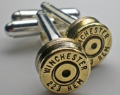 223 Winchester Brass Bullet Head Grooms Cufflinks Set Wedding Set