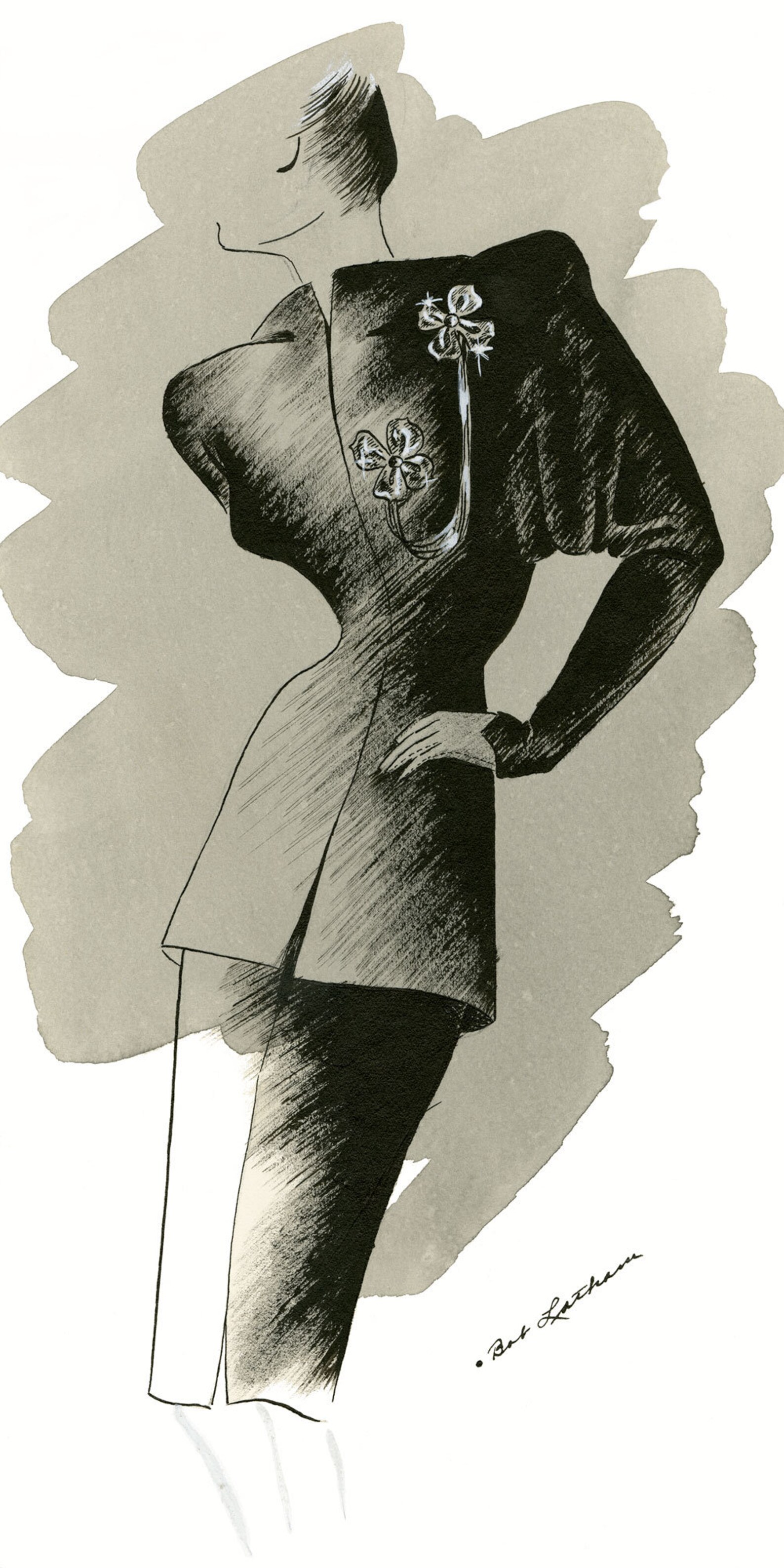 Beautiful 1940's Women's Fashion Sketch Prints 10. Etsy