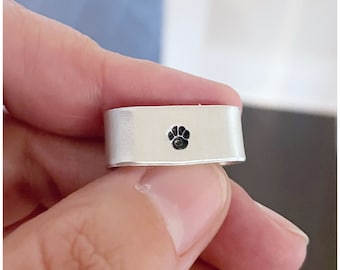 Metal Watch Cuff - Personalized iWatch Tag - Aluminum Watch Charms - Hand Stamped Designs on Watch Accessory - Custom Watch Band Slides