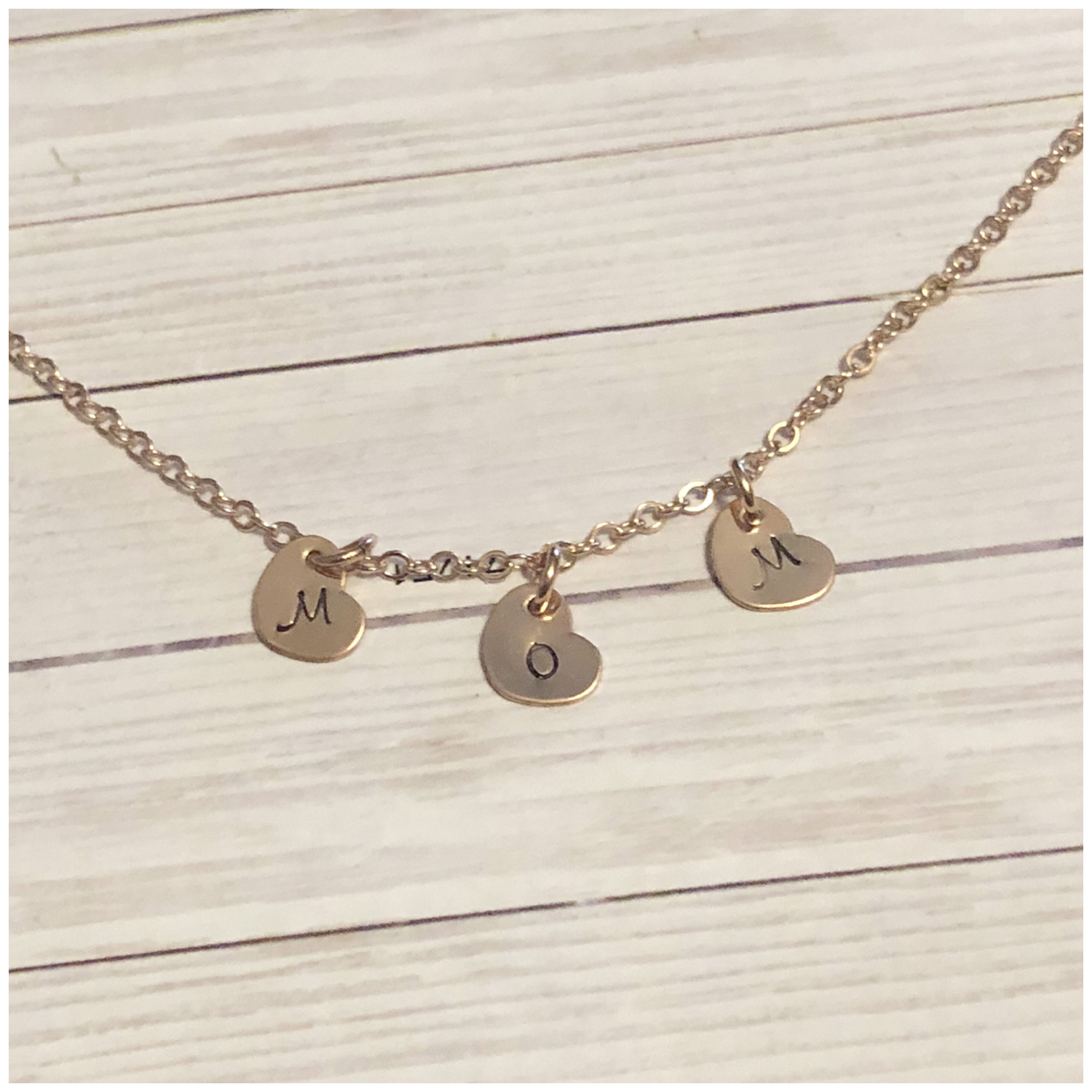 Side Hanging Heart Necklace - Gold