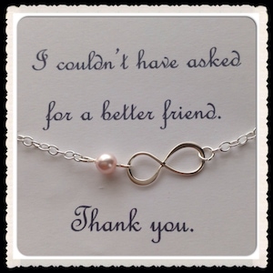 Sterling Silver Infinity Pearl Necklace - One Pearl Infinity Necklace - Custom Necklace for BFF - Friendship Necklace - Sister Necklace