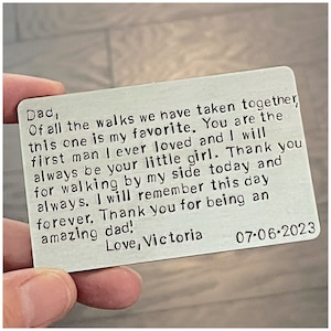 Of All the Walks Wallet Card - Favorite Walk Saying - Personalized Gift for Dad Father Daddy From Daughter - Father of the Bride Gift