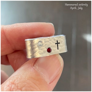 Custom Birthstone Metal Watch Cuff - Personalized iWatch Tag With Crystals - Aluminum Watch Charm - Hand Stamped Watch Band Slide