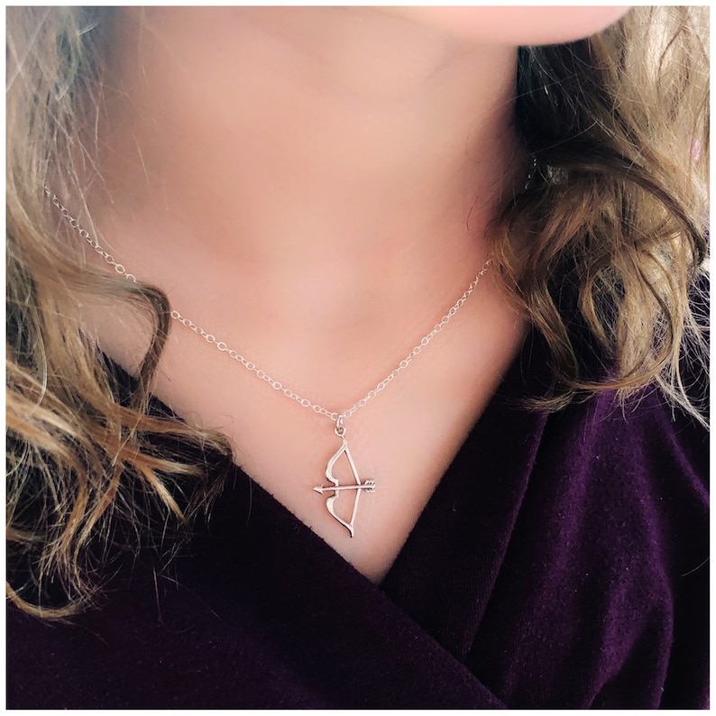 Cupid Necklace Bow and Arrow Jewelry Silver Bow and Arrow Necklace Gift for Archer Cupid Jewelry Archer Jewelry Archery Necklace