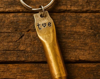 Portachiavi personalizzato a forma di proiettile - Winchester in ottone - Regalo di San Valentino - Regalo di compleanno unico per uomo - Regalo di anniversario - Regalo di nozze