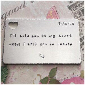 Mother's Day Present - Hammered Wallet Card - Hand Stamped Card to Carry in Wallet - Personalized Card - Pocket Accessory for Mom Mommy Mama