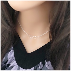 Sterling Silver Infinity Necklace - Simple Infinity Necklace - Gift for Mother - Elegant Necklace - Custom Infinity Charm Necklace
