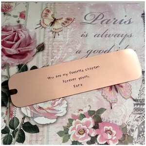 Personalized Copper Bookmark - Hammered Book Accessory - Handmade Stamped Page Stopper - Hubby Spouse Husband