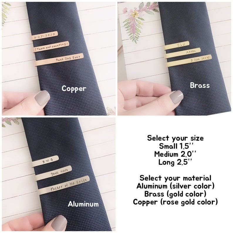 Personalized Gold Color Tie Bar Hand Stamped Tie Clip Etsy — free download