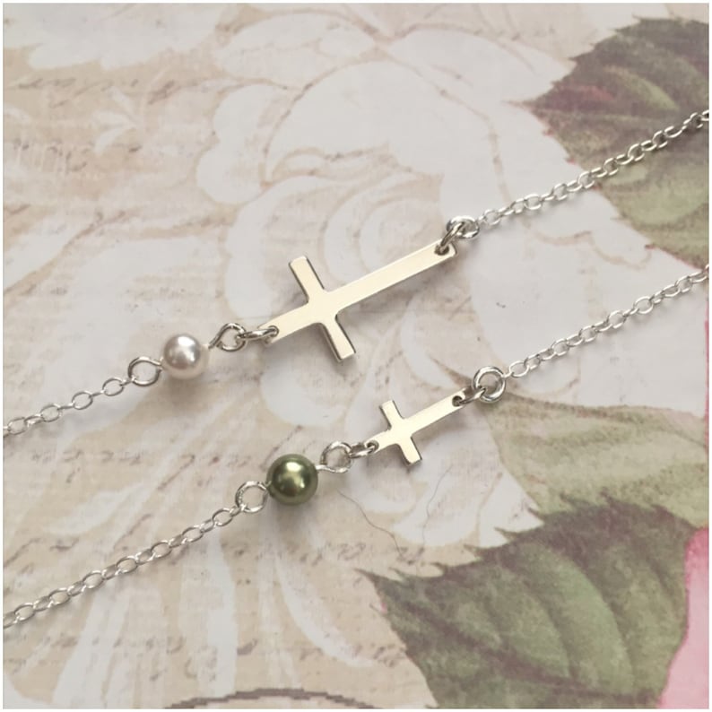 Mother Daughter Necklace Set Sterling Silver Cross Necklaces Etsy