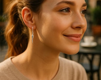 Silver Cornicello Earrings - Italian Horn - Evil Eye Protection Amulet - Eldest Superstition - Good Luck Jewelry - New Start Gift