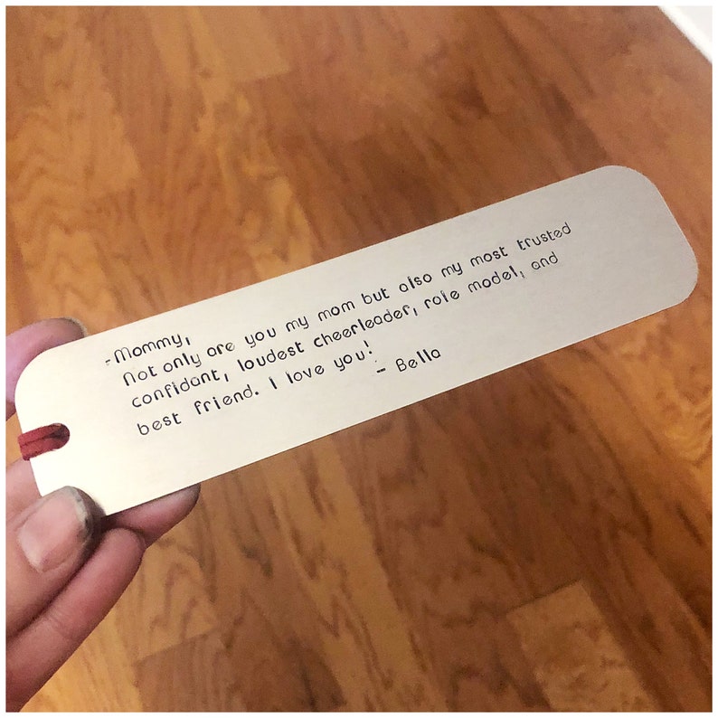 Personalized Bookmark for Mom - Birthday Gift for Mother - Appreciation Note to Mommy - Hand Stamped Book Marker - Mama Book Accessory image 4