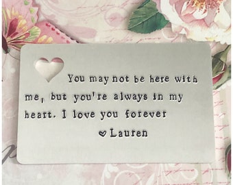 Aluminum Card - Stamped Card - Metal Card - Personalized Card - Customized Card - Long Distance Gift for Military Boyfriend Girlfriend